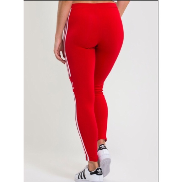♥️  New adidas originals red 3 stripe leggings - Picture 2 of 6
